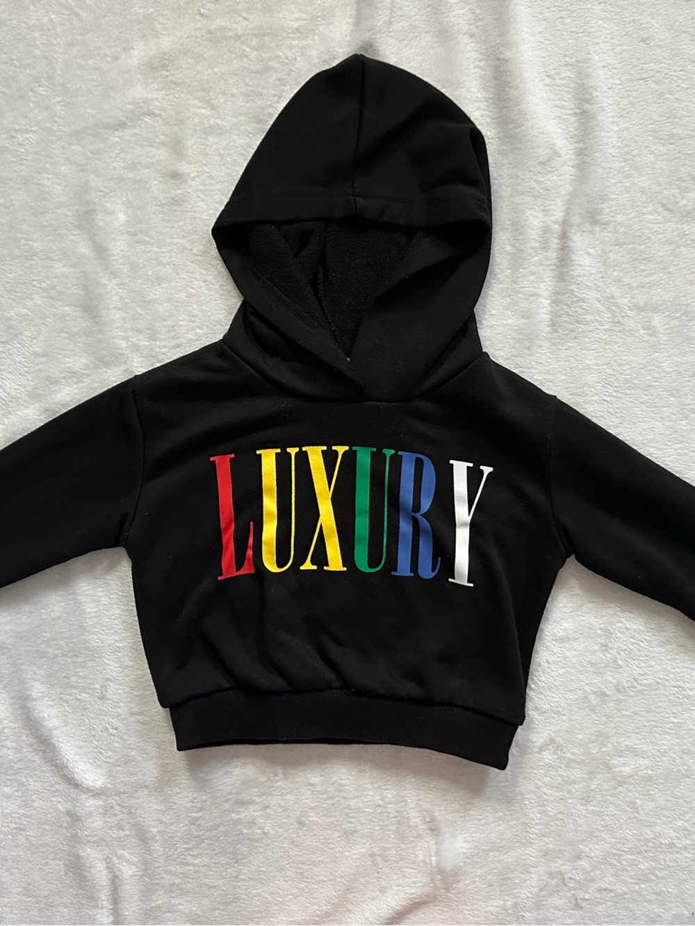 Fashion Nova Kids Luxury Hoodie Black Multicolor Toddler Boys Girls Size 3